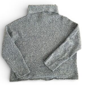 Eileen Fisher Sweater Blue | Women’s Small - Merino Wool, minimalist turtle neck